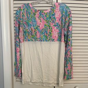 Lilly Pulitzer Pink and Blue Floral Finn Top